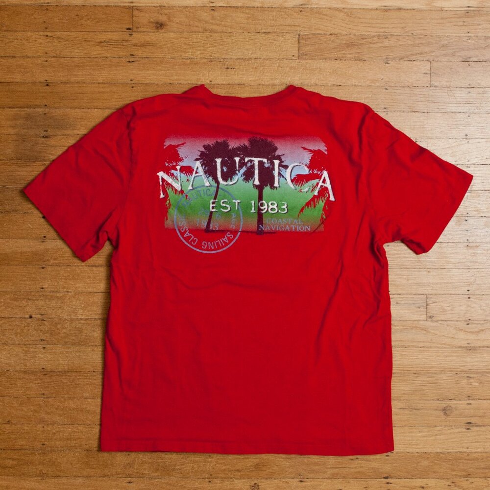 Nautica Shirt Men XL Red Sailing Tee